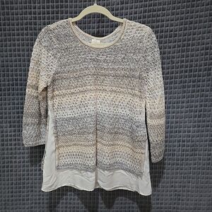 Open Knit Sheer Mesh Sweater Chicos1 SzM NWT Layered Y2K Lightweight Boho Girly